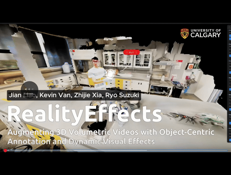 RealityEffects: Augmenting 3D Volumetric Videos with Object-Centric Annotation and Dynamic Visual Effects